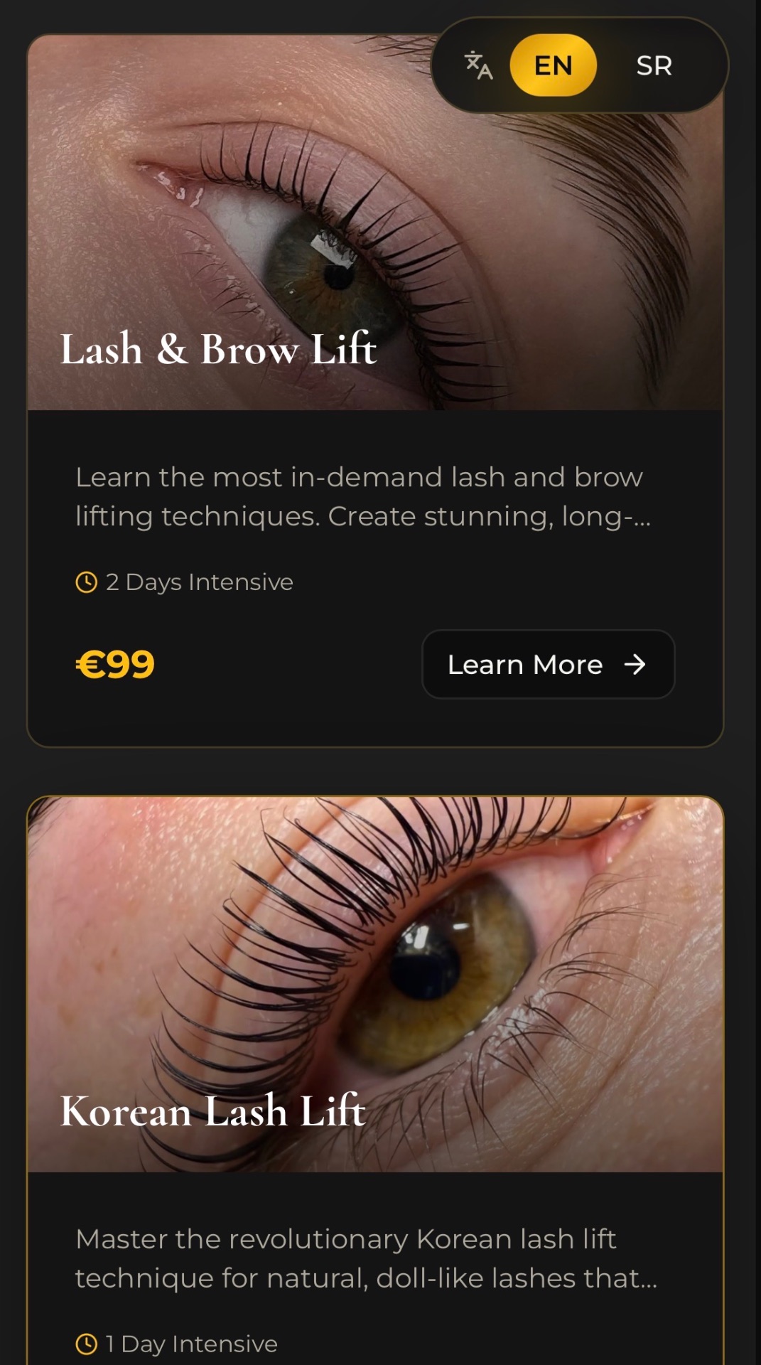 AURA design rad — Kursevi lash & brow