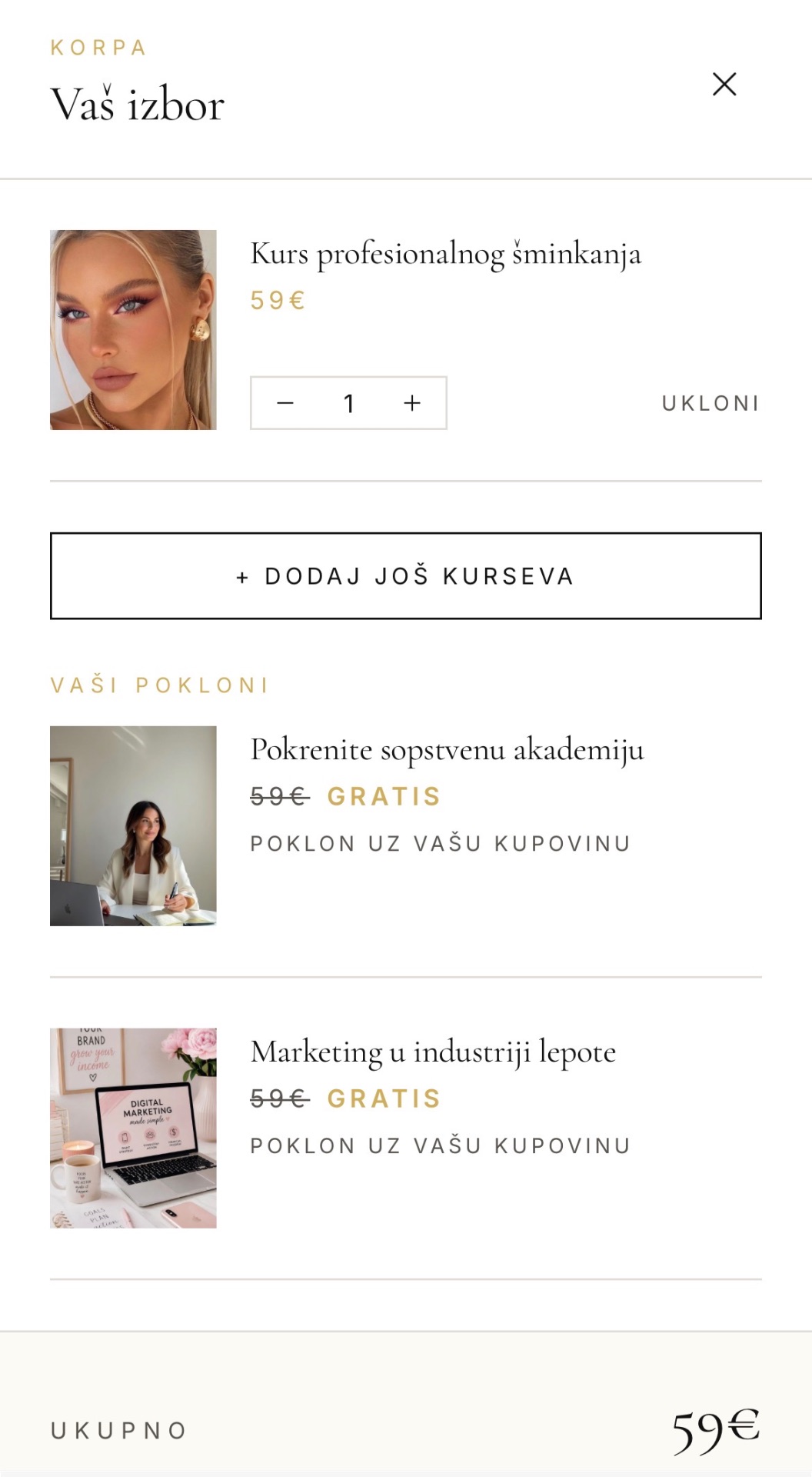 AURA design rad — Korpa i online kupovina